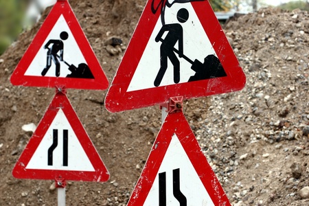 Traffic signs in denmarkの写真素材