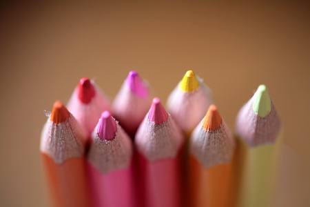 wood crayon compositionsの写真素材