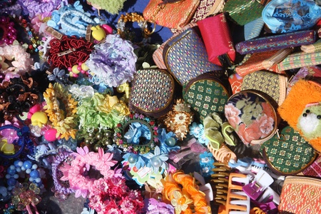 Purses on a marketの写真素材