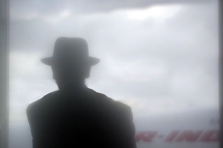 passenger in the frankfurt airport. Shot with cookin diffusion filterの写真素材