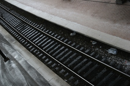 Railway tracks in denmarkの写真素材