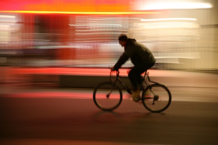 night time in the street of a cityi in anvers in belgiumの写真素材
