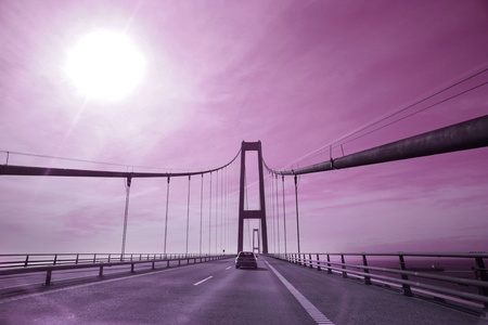Bridge in denmark between Jylland and the island of Fynの写真素材