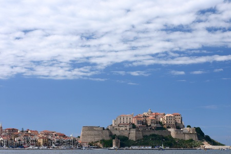 Corsican sceneries  the town of Calviのeditorial素材