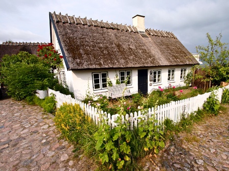 half timbered traditional house   in denmark a sunny summer dayのeditorial素材