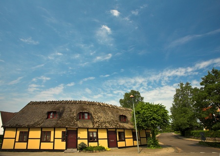 traditional house  with  thatched traditional  roof   in denmarkのeditorial素材
