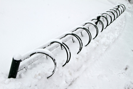 Winter in a village in denmark with a lot of snow