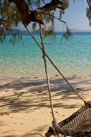 hammock at the beach in thailand in summerの写真素材