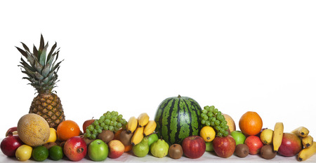 Many fruits stacked together