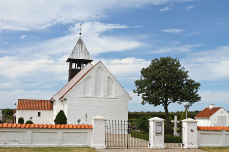 White church of Ho in jytland Denmarkの写真素材