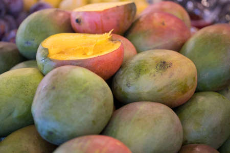 slice of mango from the green groceryの写真素材