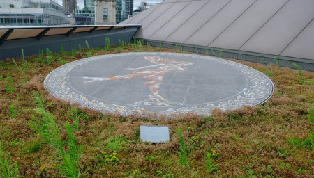 London, UK - August 3, 2017:  Mosaic of Ariel on the roof top of 1 New Change by Boris Anrep.のeditorial素材