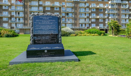 Dover, Kent, UK - August 17, 2017:Memorial to Operation Fuller at Dover sea front.  Second World War 2 commemoration.のeditorial素材