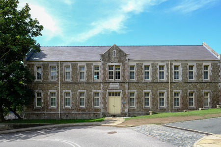 Dover Castle, Dover, Kent, UK - August 17, 2017:  Barracks building inside the castle grounds.  Shot of front of historic building.のeditorial素材