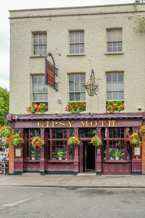 Greenwich, London, Uk - August 18, 2018: Front view of the Gipsey Moth public house in Greenwich.のeditorial素材