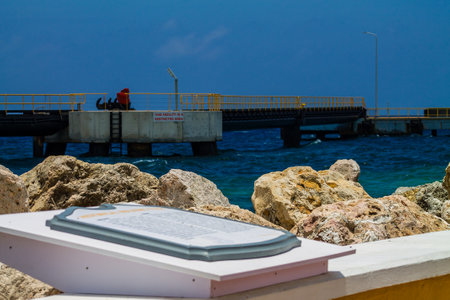 A view of the pier on a sunny day.の写真素材