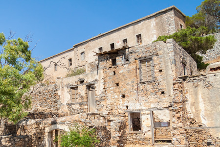 Ruins of the former leper colony. Island of Spinalonga (Kalydon), Crete, Greeceの写真素材