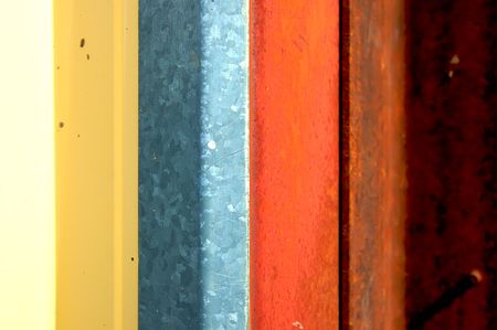 Abstract Colorful Striped Tin Buildingの写真素材