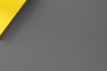 Abstract background in trend colors of the Year 2021  Illuminating and Ultimate gray, minimalism concept. Flat layの写真素材