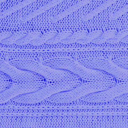 Knitted sweater background color of year 2022 Very Peri. Top view. Copy space. Square. Trendy...