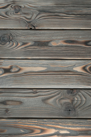 Gray striped planking. Wooden plank background for design and decoration. Copy space. Place for...
