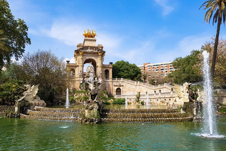 Fontain de la Cascada in Ciutadella Park Barcelona Spainのeditorial素材