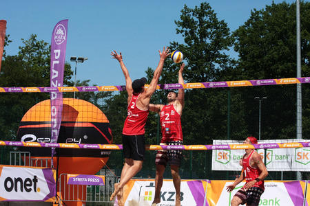 Legionowo, Poland - June 28.2015: one of the tournaments within the Polish championship in volleyballのeditorial素材