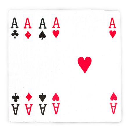 four aces in different colors on a white background