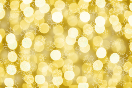 golden, natural defocus, bliks, with drawn white snowflakesの写真素材