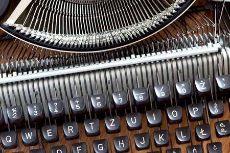 Keys and fonts of an old typewriterの写真素材