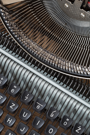 Keys and fonts of an old typewriterの写真素材