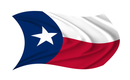 The Texas flag waving from the wind, proudly fluttering in the windの写真素材