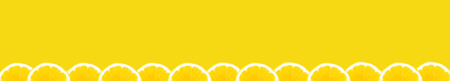 A series of juicy, appetizing oranges on a yellow, uniform backgroundの写真素材