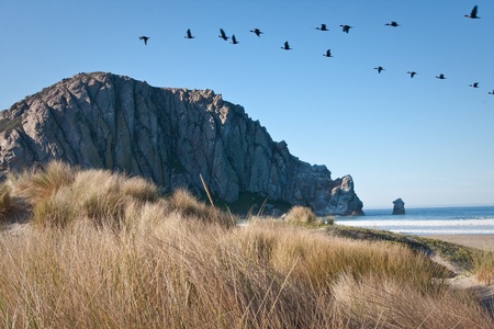 Morro rock in Morro bay californiaの写真素材