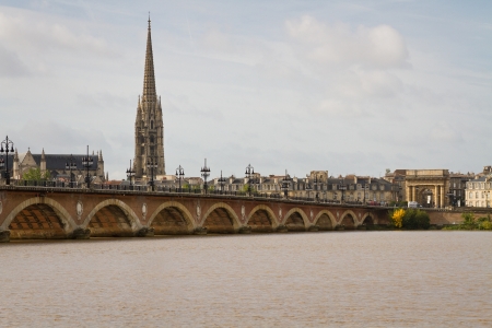 View of the rock bridge of Bordeaux in Franceの写真素材