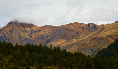 landscape near Courmayeur in Italy の写真素材