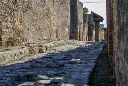 An ancient road travelled well の写真素材