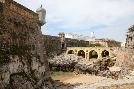 Peniche Fortress - Portugal  This for was finished in 1645 and has had a number of uses including military use, a political prison and now used as a museum.のeditorial素材