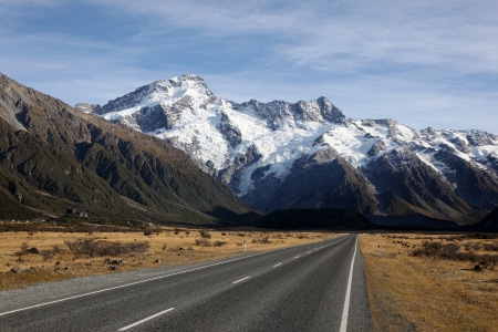 The New Zealand Southern Alps from Mount Cook road  の写真素材