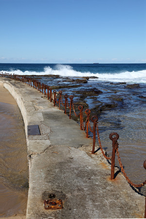 A nice sunny day at Newcastle Baths  These ocean baths are a popular attraction in Newcastle Australia  Australiaの写真素材