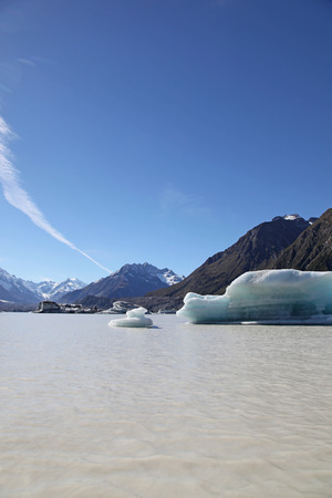 This iceberg is located in Tasman Lake at the terminal of the massive Tasman Glacier - New Zealand....