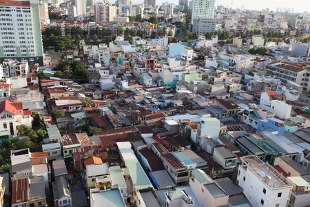 Roof top view of Ho Chi Minh City.This Vietnamese city is undergoing huge growth.の写真素材
