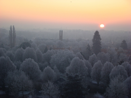 Winter sunriseの写真素材