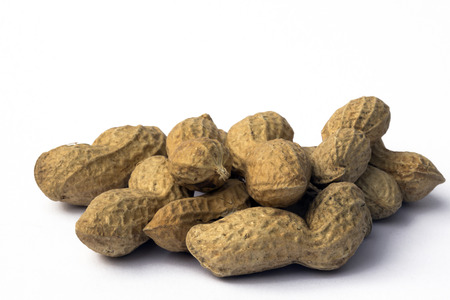 Peanuts with a white background