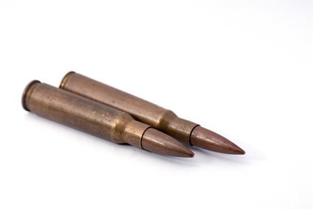 two bullets white backgroundの写真素材