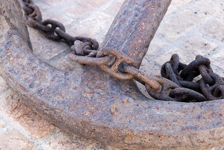 Rusty ancient old anchor. Palos de la Frontera, Spainの写真素材