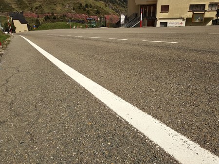 Asphalt road and dividing linesの写真素材
