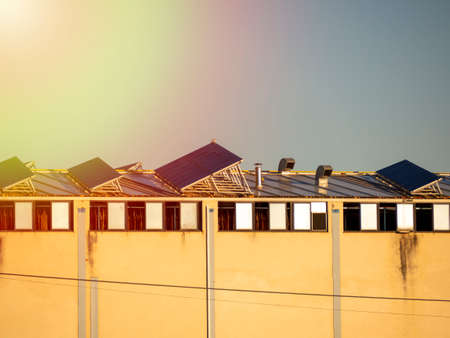 Solar panels on the roof of an industry in Spain. HQ imageの写真素材