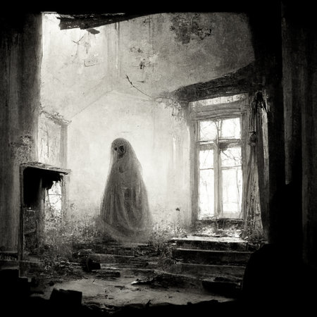 ghostly apparition in a subway parking lot GENERATIVE AI, GENERATIVE, AIの素材