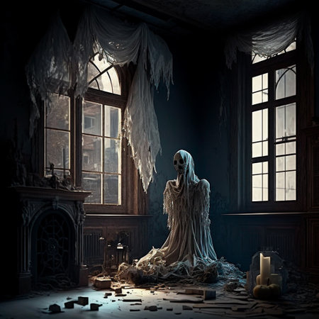 GENERATIVE AI, GENERATIVE, AI, empty haunted apartamentの素材